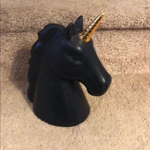 Black unicorn piggy bank